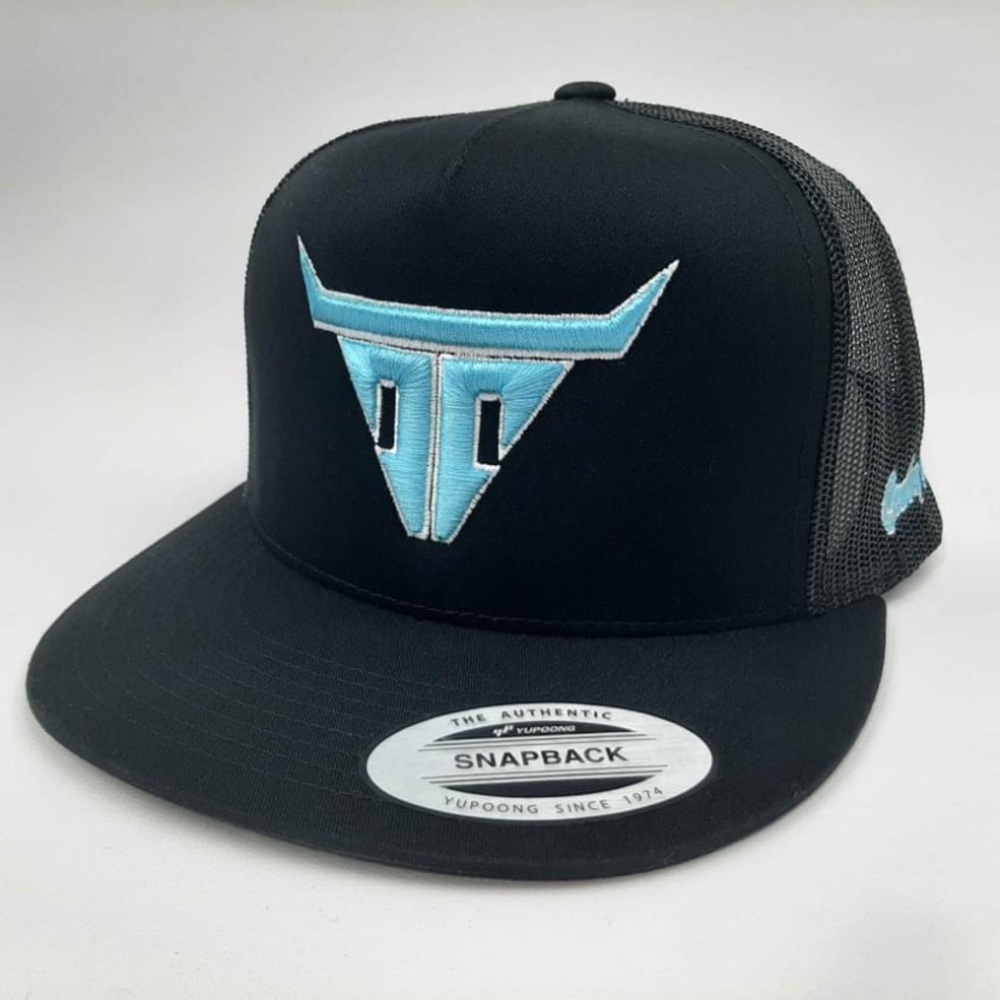Cowboy Cartel Flat Bill Trucker Mesh Snapback Hat Cap Black Embroidered Classics